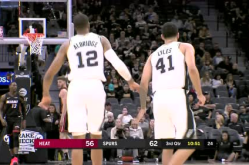 热火vs马刺全场录像,热火险胜马刺，NBA常规赛精彩回顾